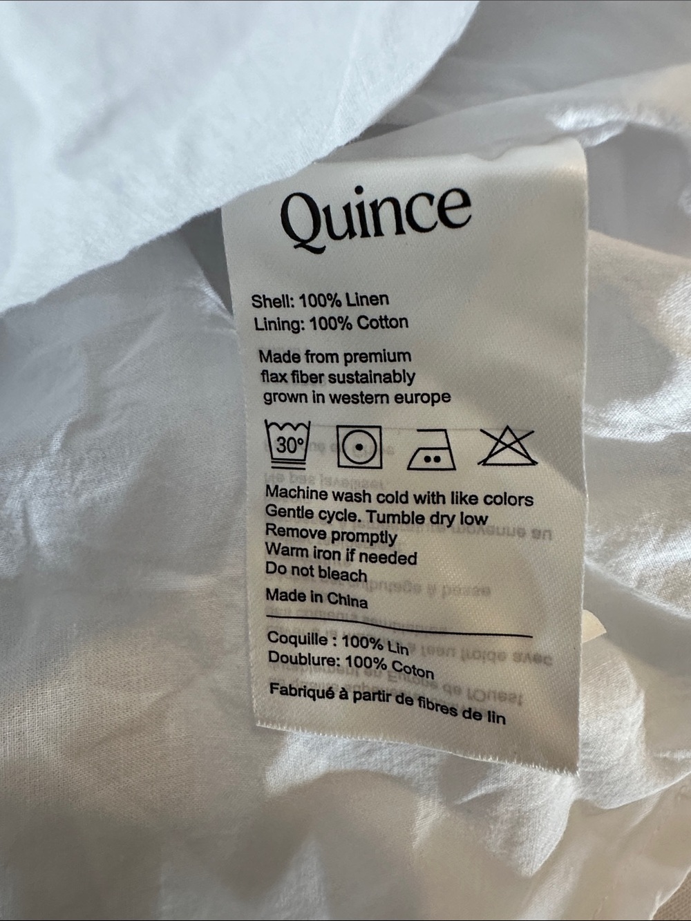 Quince White Women's Midi Dress European Linen M - Picture 6 of 7